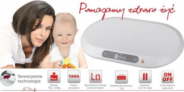 Actual product image Hi-Tec Weighing scale Digital for children HI-TECH MEDICAL ORO BABY SCALE (baltos spalvos) (20 kg)