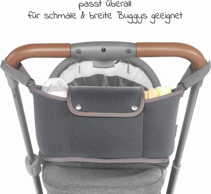 Actual product image Zamboo Neoprene pram bag organiser for prams and pushchairs - dark grey