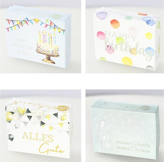 Immagine prodotto G. Wurm Salvadanaio regalo per compleanno, suona quando viene aperto, con busta in carta/cartone bianca (Scatola da regalo)