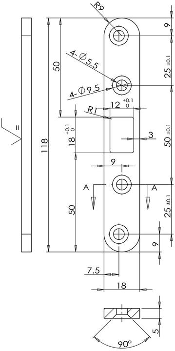Actual product image OK-Line Deadbolt flat strike plates (Striking plate)