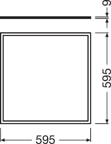 Actual product image Ledvance 36W Panel VALUE 600, 595x595mm, 4000K, white (3600 lm)