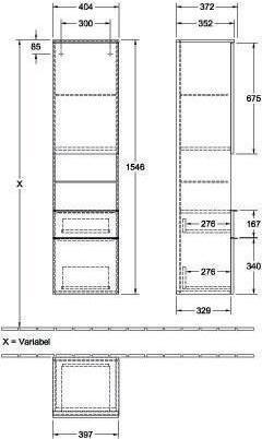 Produktbild Villeroy & Boch V&B Hochschrank VENTICELLO 404x1546x372mm Griff white White Wood