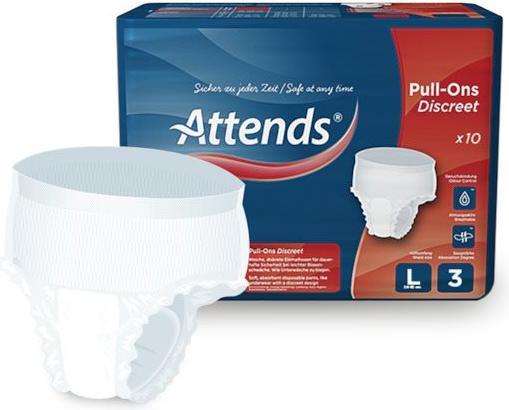 Actual product image Attends Pull Ons 3 Discreet (10 x, L)