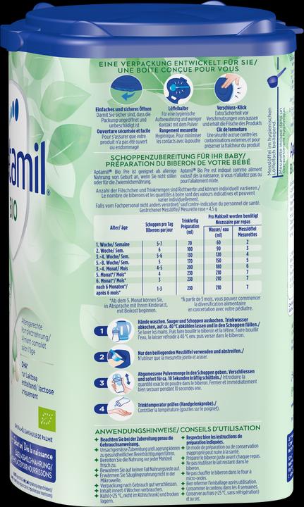 Actual product image Aptamil Organic Pre (800 g, from birth)