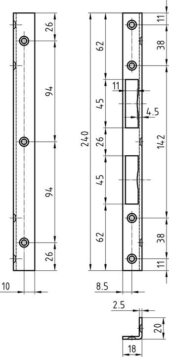 Glutz Winkelschliessbleche B-1307 (Türgriff)