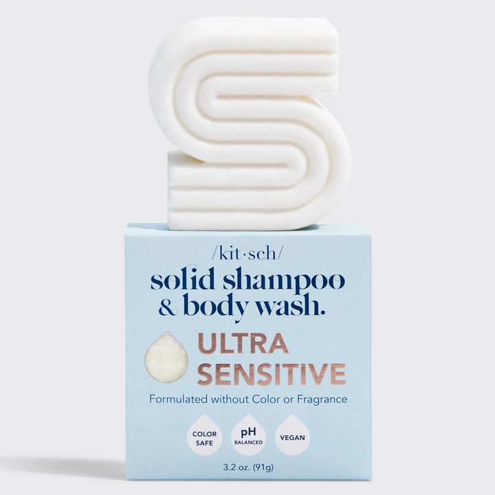 Produktbild Kitsch Shampoo- Und Körperwaschriegel Für Empfindliche Haut, Parfümfrei (Festes Shampoo)