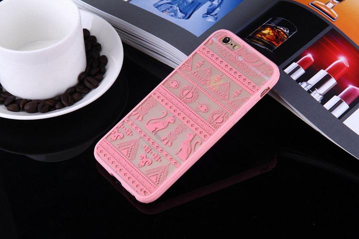 Produktbild König Design Apple iPhone SE 2020 Handy Hülle Mandala Case Cover Ägyptische Zeichen Rosa Neu (Apple iPhone SE (2nd Gen))