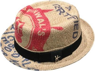 Image du produit Bekos Upcycling - Chapeau Pork Pie "Cafe Royal" en sac à café - 57, 02 (57)