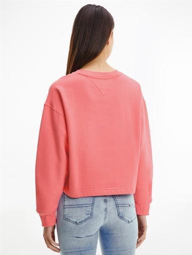 Immagine prodotto Tommy Hilfiger Tommy Jeans Felpa a maniche lunghe con logo ricamato a girocollo Rosa Taglia S (S)