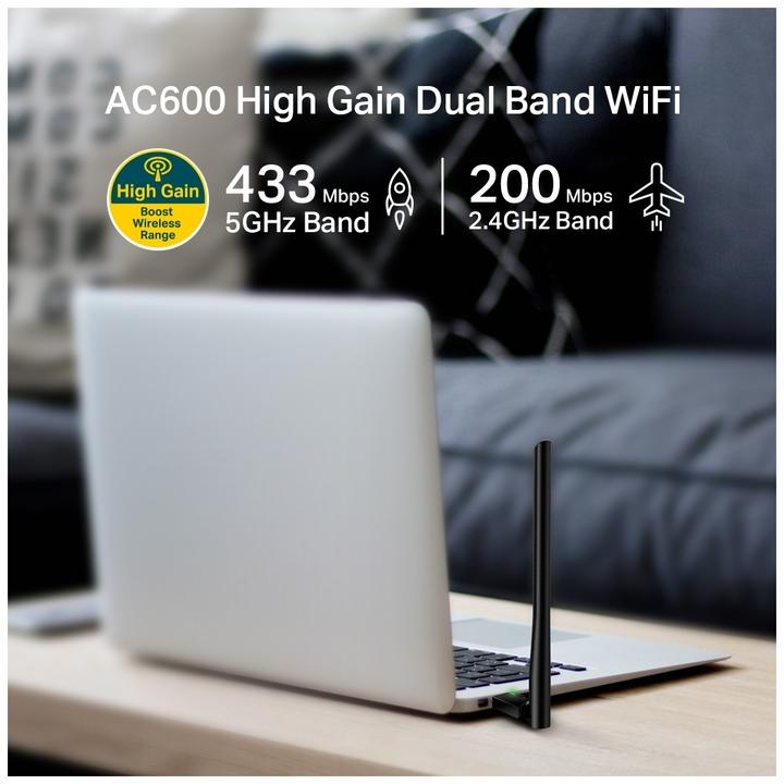 Image du produit TP-Link AC600 HIGH GAIN WI-FI USB AD. (USB 2.0)