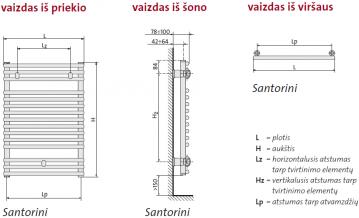 Actual product image Purmo Towel warmer SANTORINI, 400-1134 465 W (465 W)