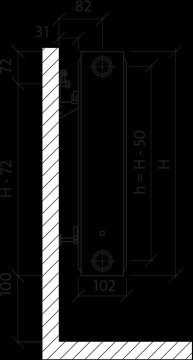 Produktbild Purmo Renovation radiator Compact C 22, 550-1400 (2227 W)