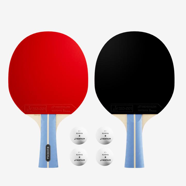 Produktbild Kuikma Set 2 Tischtennisschläger - TTR 100 Vielseitig 3* ITTF Schule und Bälle
