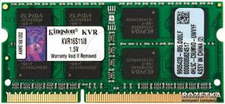 Produktbild Kingston Notebook Memory NB MEMORY 8GB PC12800 DDR3 / SO KVR16S11 / 8 (1 x 8GB, 1600 MHz, DDR3-RAM, SO-DIMM)