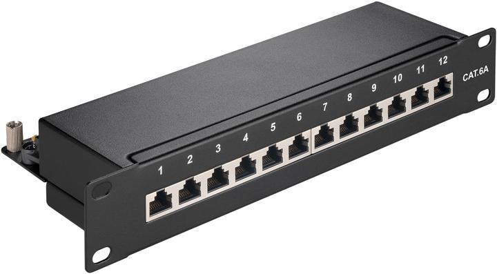 Produktbild Goobay CAT 6a 25,40cm (10") Patch Panel, 12 Port, Schwarz