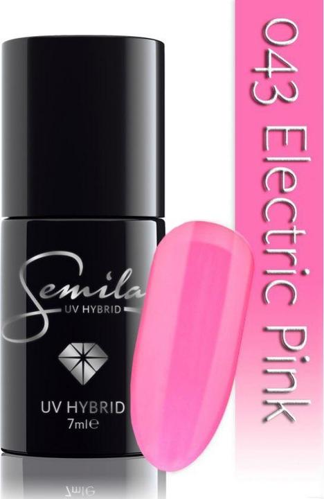 Actual product image Semilac 043 Electric Pink 7ml (Neon pink, UV gel varnish)
