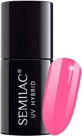 Actual product image Semilac 043 Electric Pink 7ml (Neon pink, UV gel varnish)