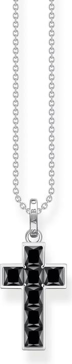 Produktbild Thomas Sabo Kette Kreuz schwarze Steine silber (925er Silber, 40 - 45 cm)