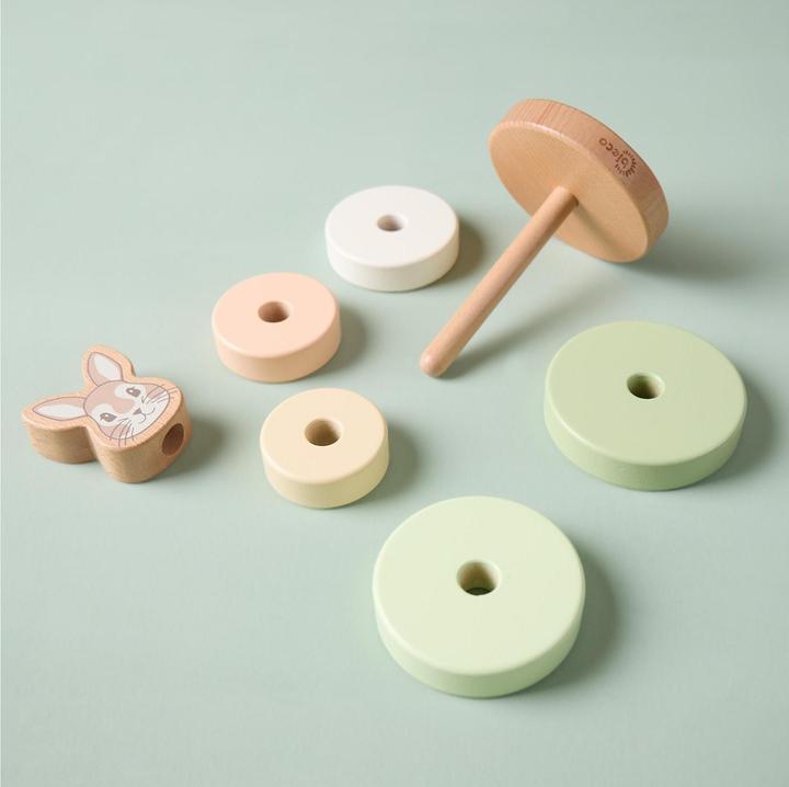 Actual product image Bieco Stapelspielzeug Stapelturm Hase Fine 10 cm x 10 cm x 18.5 cm