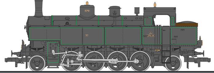 Actual product image Bachmann Trains Steam locomotive, class 378, BBÖ, Ep. II, round chimney (Track H0)