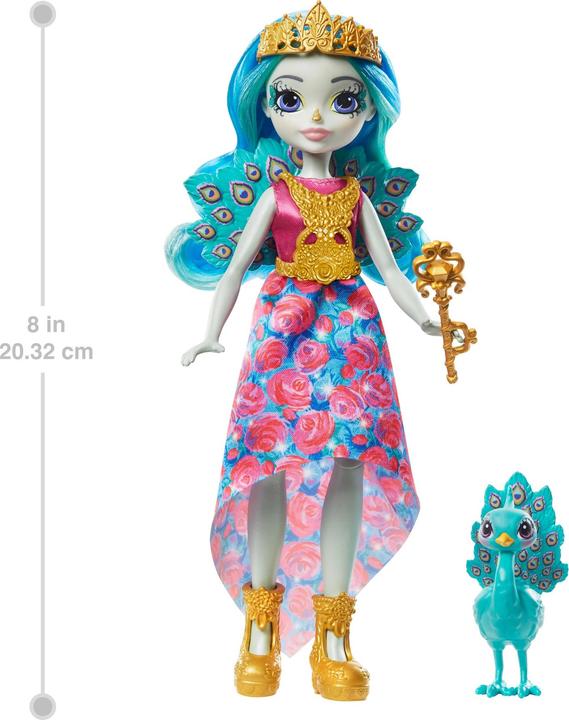 Produktbild Enchantimals Royals Königin Paradise Puppe (20 cm) & Pfau Rainbow