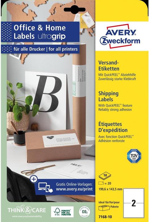 Avery Versand-Etiketten, Home Office, Kleinpackung