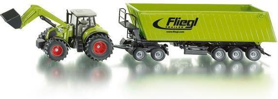 Actual product image Siku Tractor with front loader, dolly and dump body