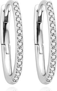 Produktbild Agato Silver oval earrings with zircons AGUC3529/15