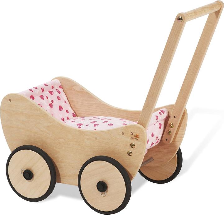 Image du produit Pinolino Voiture de poupée "Trixi" avec literie Herzchen Rosa