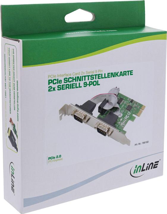 Image du produit InLine Carte d'interface, 2x série 9 broches, PCIe (PCI-Express)