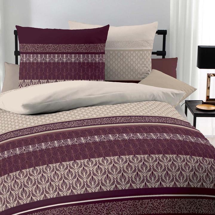 Produktbild Kaeppel Biber Bettwäsche Valencia bordeaux (Bettwäsche Set, 135x200 cm + 80x80 cm)