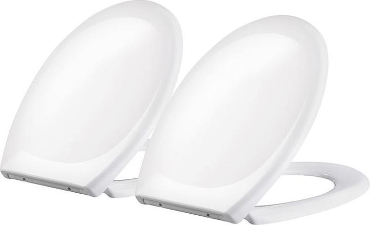 Produktbild BadeStern 2er-Set flache WC-Sitze, D-Form, mit Absenkautomatik