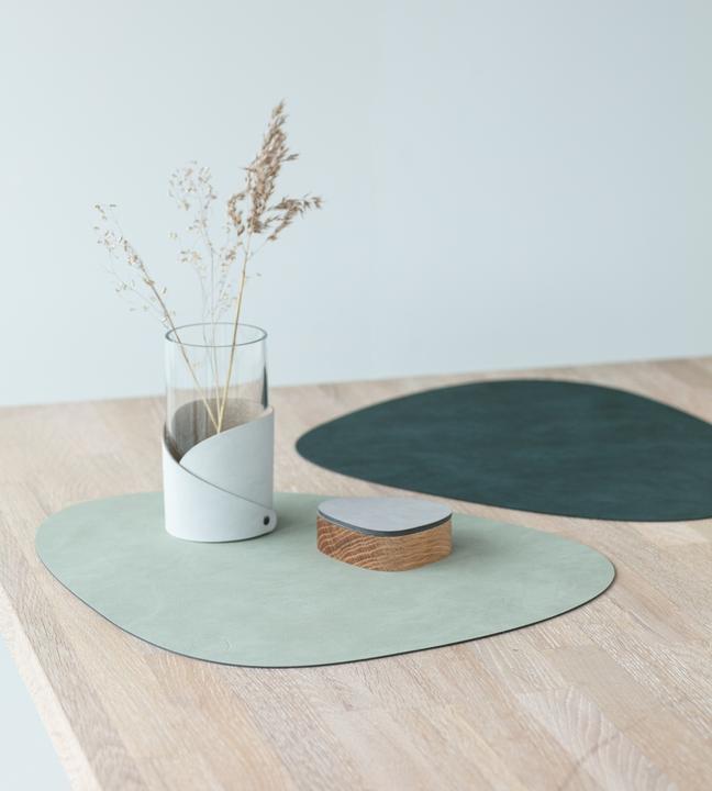 Actual product image Lind DNA Placemat Curve L, Double Nupo Dark Green/Olive Green,37x44cm (1 x, 37 x 44 cm)
