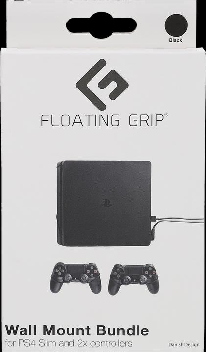 Floating Grip Supporto da parete per Playstation 4 Slim e controller - Bundle (nero) (PS4)