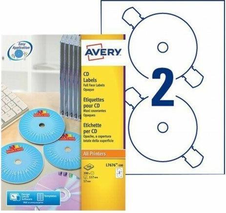 Actual product image Avery Dennison Etiquette CD, diamŠtre: 117 mm, blanc