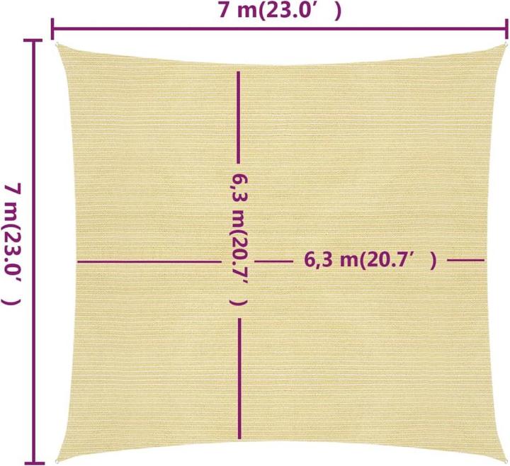 Image du produit VidaXL Voile d'ombrage (700 x 700 cm)