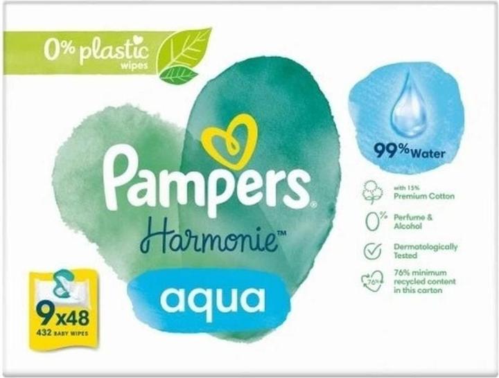 Actual product image Pampers Harmonie Aqua (432 Piece)