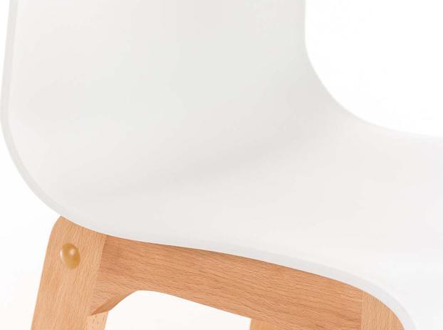 Image du produit CLP Tabouret de bar Hoover Natura piètement 4 pieds, blanc
