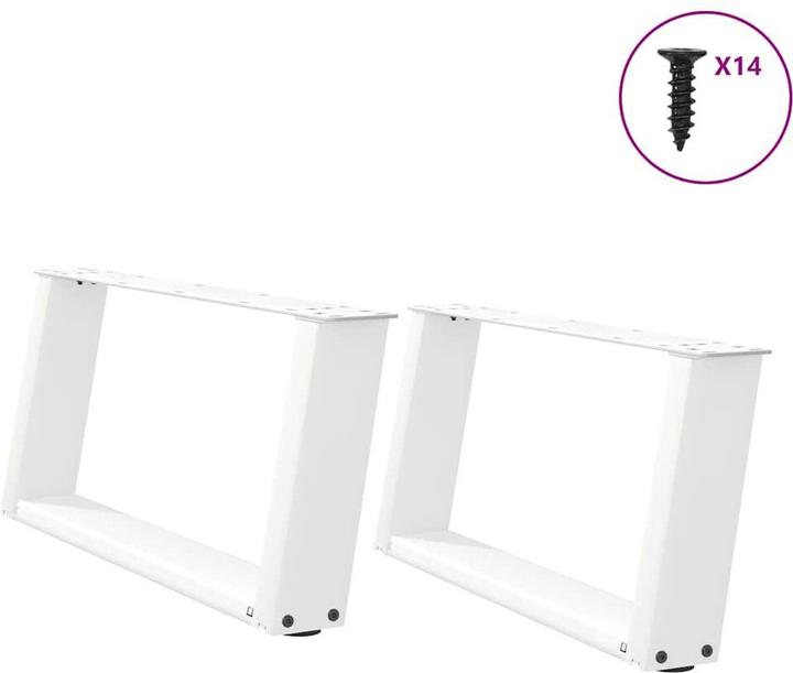 Actual product image VidaXL U-shaped coffee table legs 2 pcs. White 60x(30-31) cm steel table leg