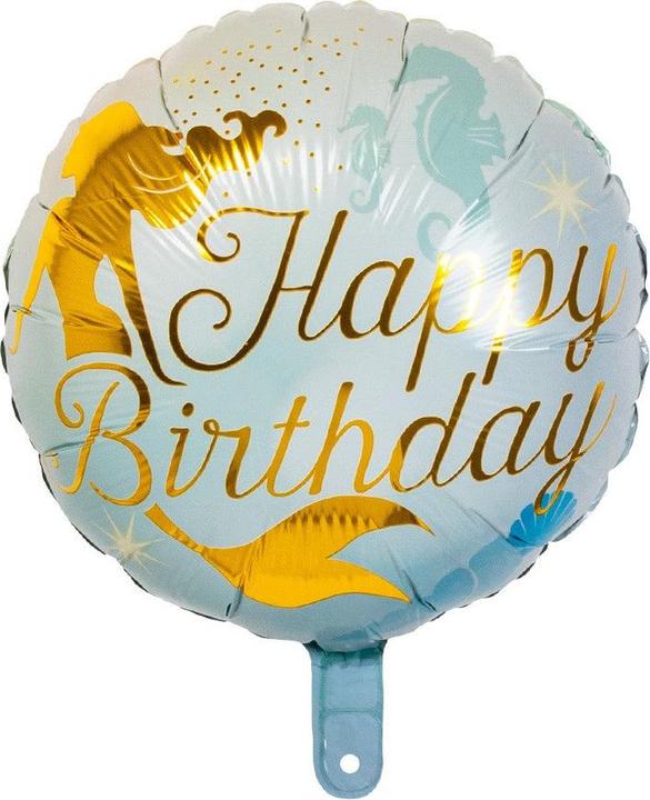 Immagine prodotto Boland Palloncino in foil Mermaid happy birthday bifacciale Ø 45 cm