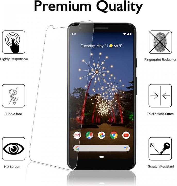 Produktbild Screenguard Google Pixel 3a XL Panzerglas Schutzfolie Case Friendly Design (1 Stück, Google Pixel 3a XL)