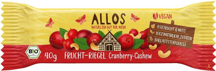 Actual product image Allos Bar Fruit Slices Cranberry-Cashew 40 g (40 g)