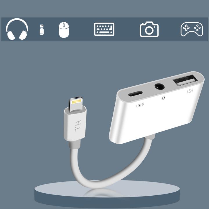 Produktbild Avizar USB / iPhone / 3.5mm Klinke Adapter (Lightning, 3.5mm Klinke)