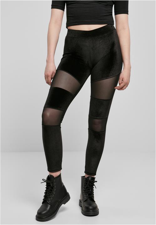 Actual product image Urban Classics Ladies Velvet Tech Mesh Leggings (M)
