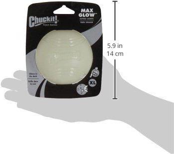 Actual product image Chuckit! CHUCKIT MAX GLOW Glow in the dark 9 cm diameter XL size White (Ball toy dog)