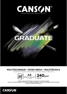 Actual product image Canson GRADUATE MIXED MEDIA study pad, black, DIN A3 (A3, Plain)