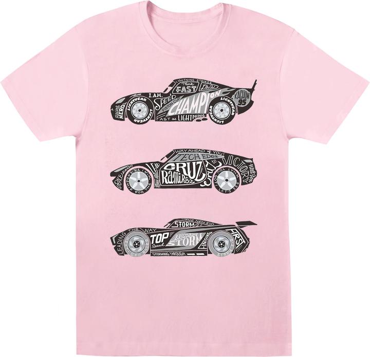 Actual product image Disney Womens/Ladies Cars Text Racers Cotton Boyfriend T-Shirt (M)