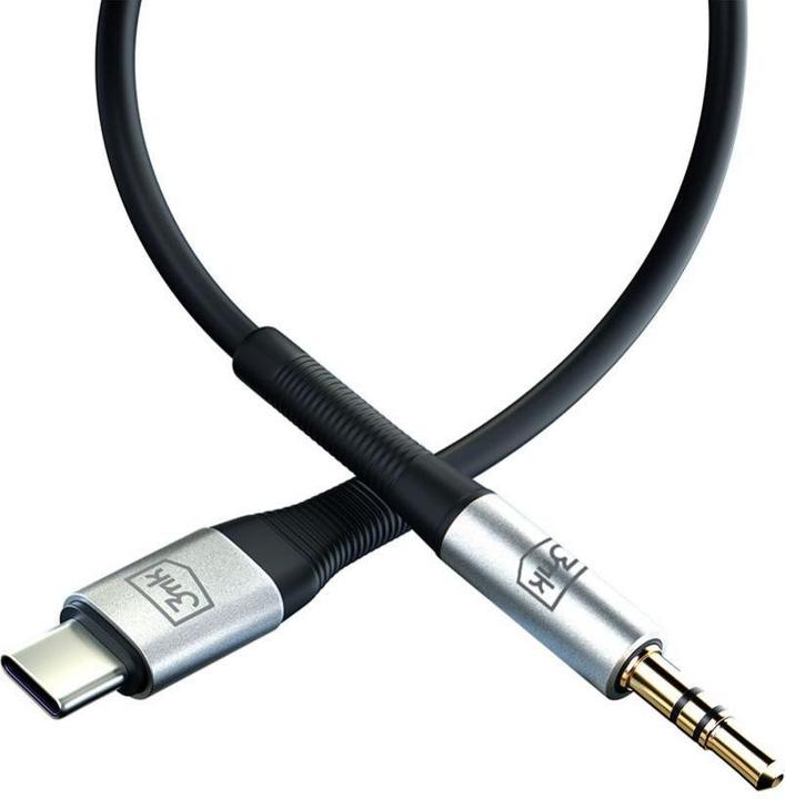 Produktbild 3MK USB C — 3.5mm Klinke (1 m, 3.5mm Klinke (AUX))