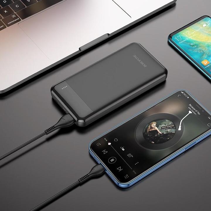 Actual product image Borofone External battery Power Bank BJ19 Type-C PD 20W + Quick Charge 3.0 10000mAh black (10000 mAh, 20 W, 20 Wh)