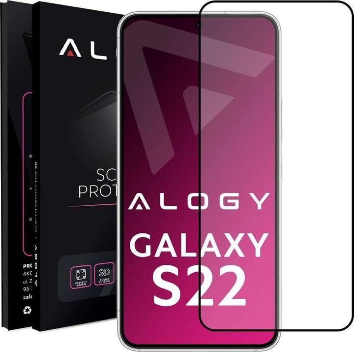 Alogy Vetro temperato per la custodia Full Glue, adatta per Samsung Galaxy S22 Nero (1 Pezzo/i, Samsung Galaxy S22+)